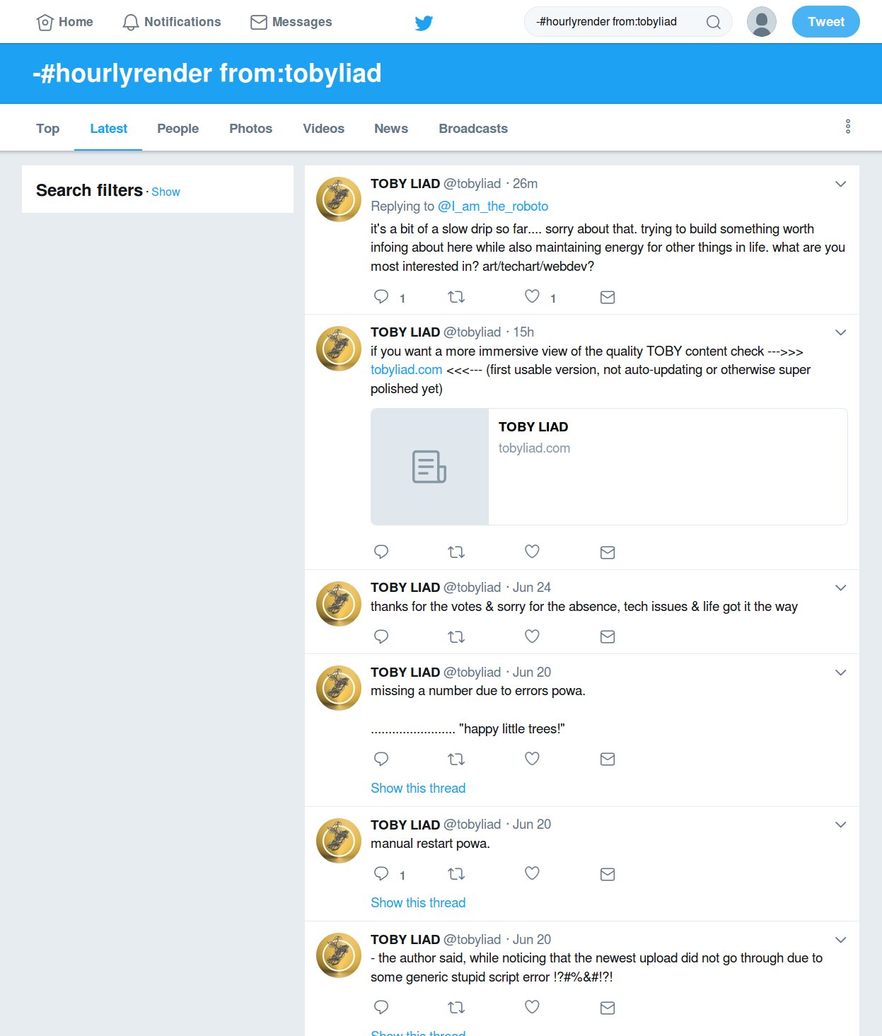 About Page Twitter Search Example